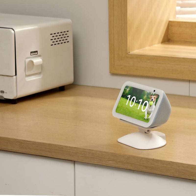 Dianves Adjustable Stand for Echo Show 5 (3rd Gen)， Tilt + Swivel Stand Multi Angle Rotation Magnetic Anti-Slip Base for Show 5,Rotatable All Around Compatible with Mobile Phones (White) - Image 2